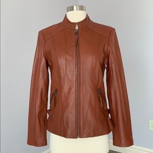 Soft Leather Zip Jacket (Size S)